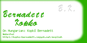 bernadett kopko business card